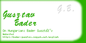 gusztav bader business card